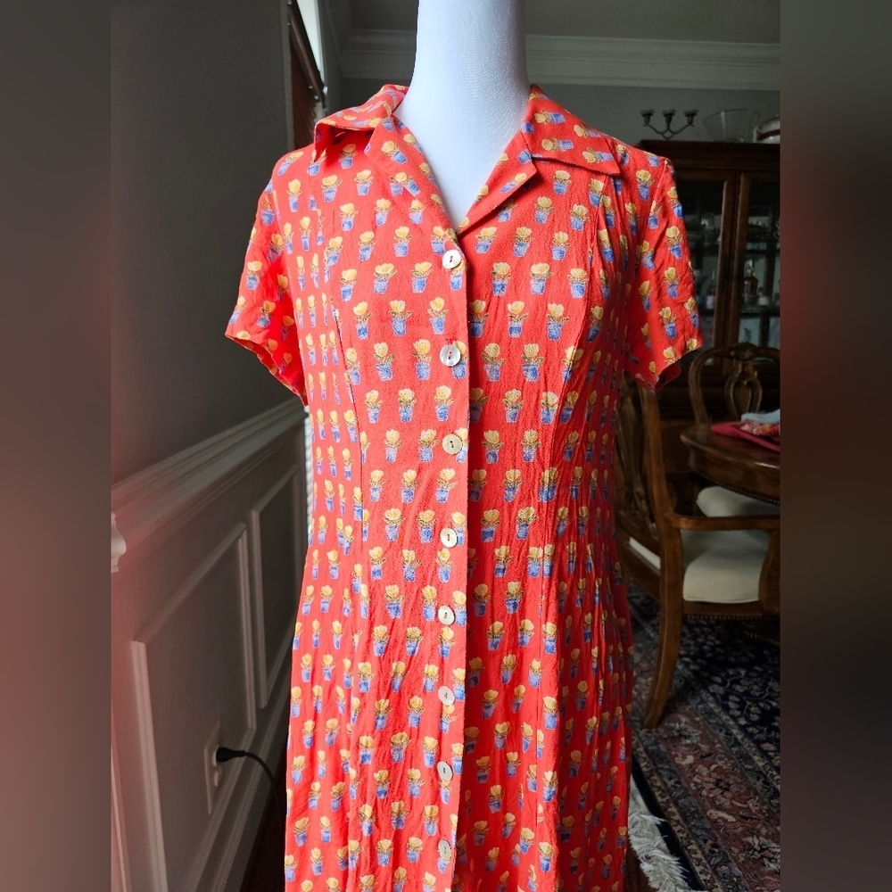 Orange Floral Summer Dress 🍊 🌼